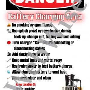 Forklift Battery Charging Poster