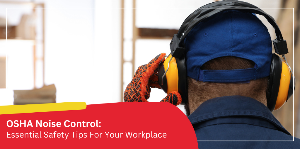 Worker wearing hearing protection.